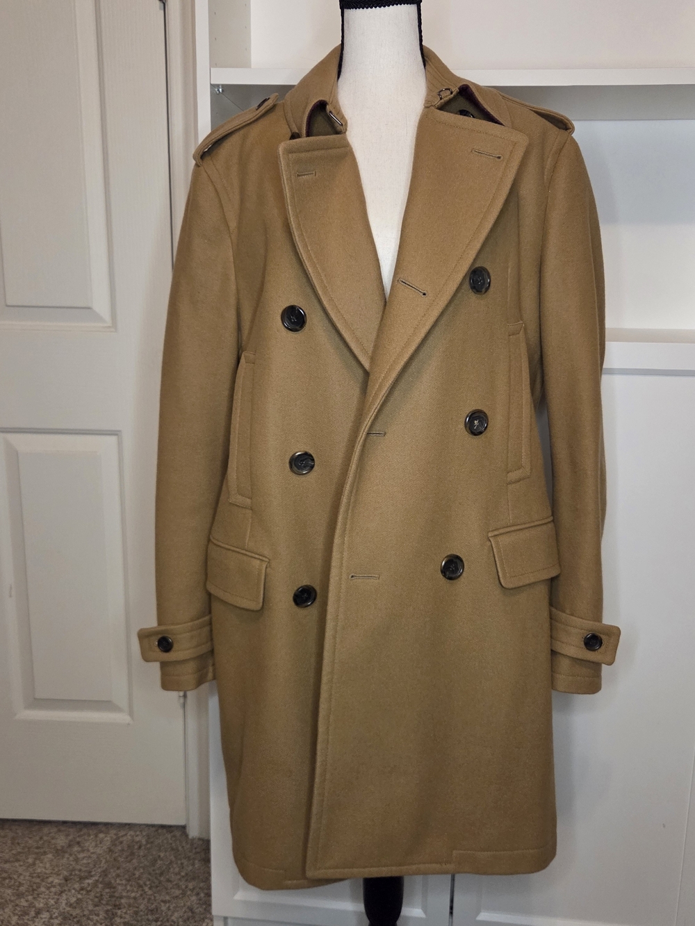 Banana Republic Double-Breasted Wool Officer Coat - Camel
